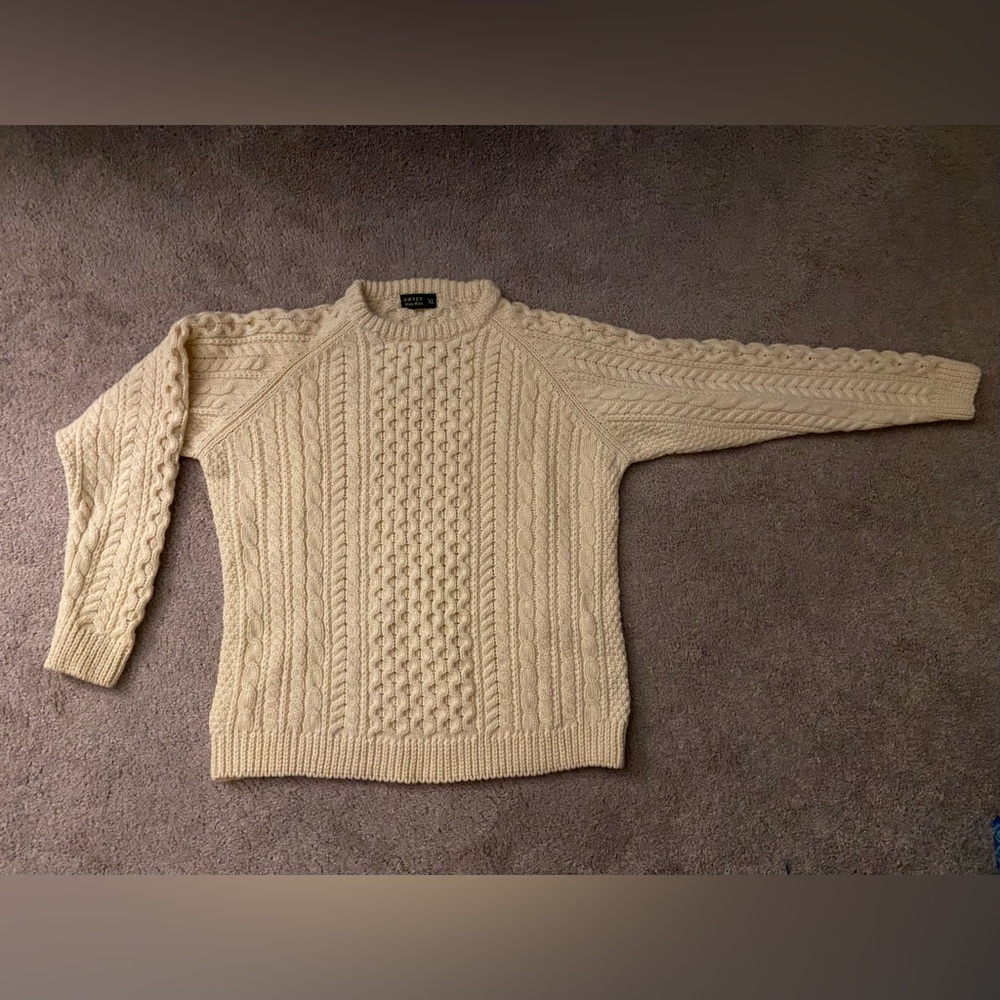 Blarney Woolen Mill Men's Cream Irish Sweater